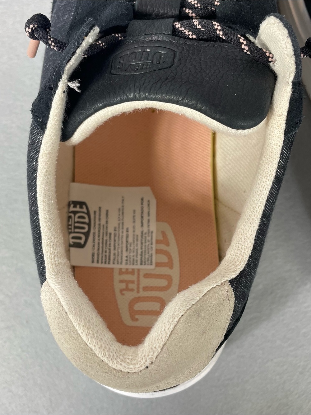 Hey Dude Hudson Lift Sport Womens Size 12 Black Leather Platform Sneakers - Picture 6 of 12